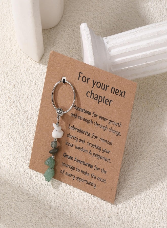 chorfla Healing Crystal Keychain Gift for Your Next Chapter.Small Healing Stones Keychain for Good Luck Anxiety Relief for Women. - Image 3